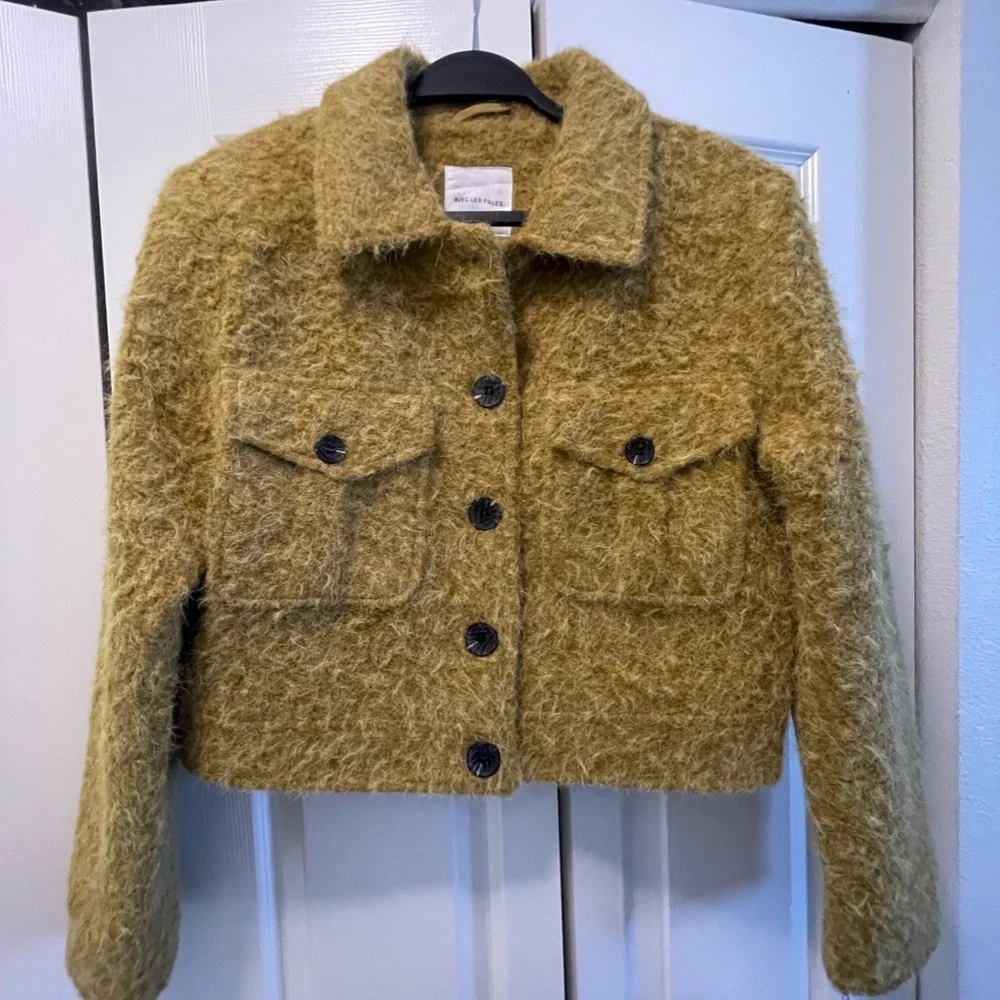 Avec Les Filles Mustard Yellow Trucker Jacket Anthropologie - Picture 4 of 7